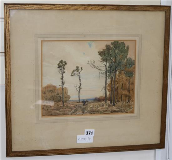 L. Horace Williams, pencil and watercolour, November, signed, 22 x 29cm